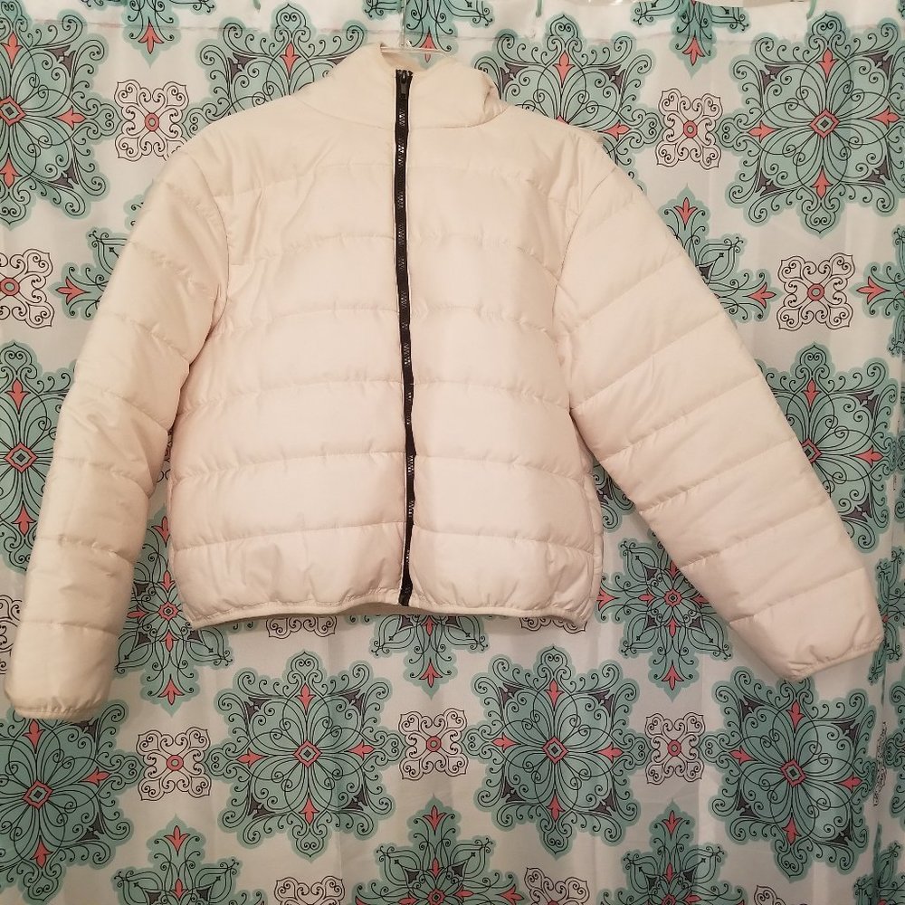 Wilde Fable Beige Hooded Puffer Jacket, Short Coat (size M)